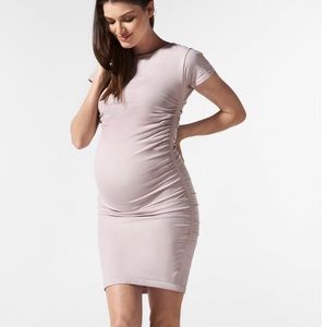 Frosty Pink Blanqi cap sleeve maternity dress